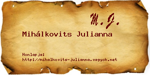 Mihálkovits Julianna névjegykártya